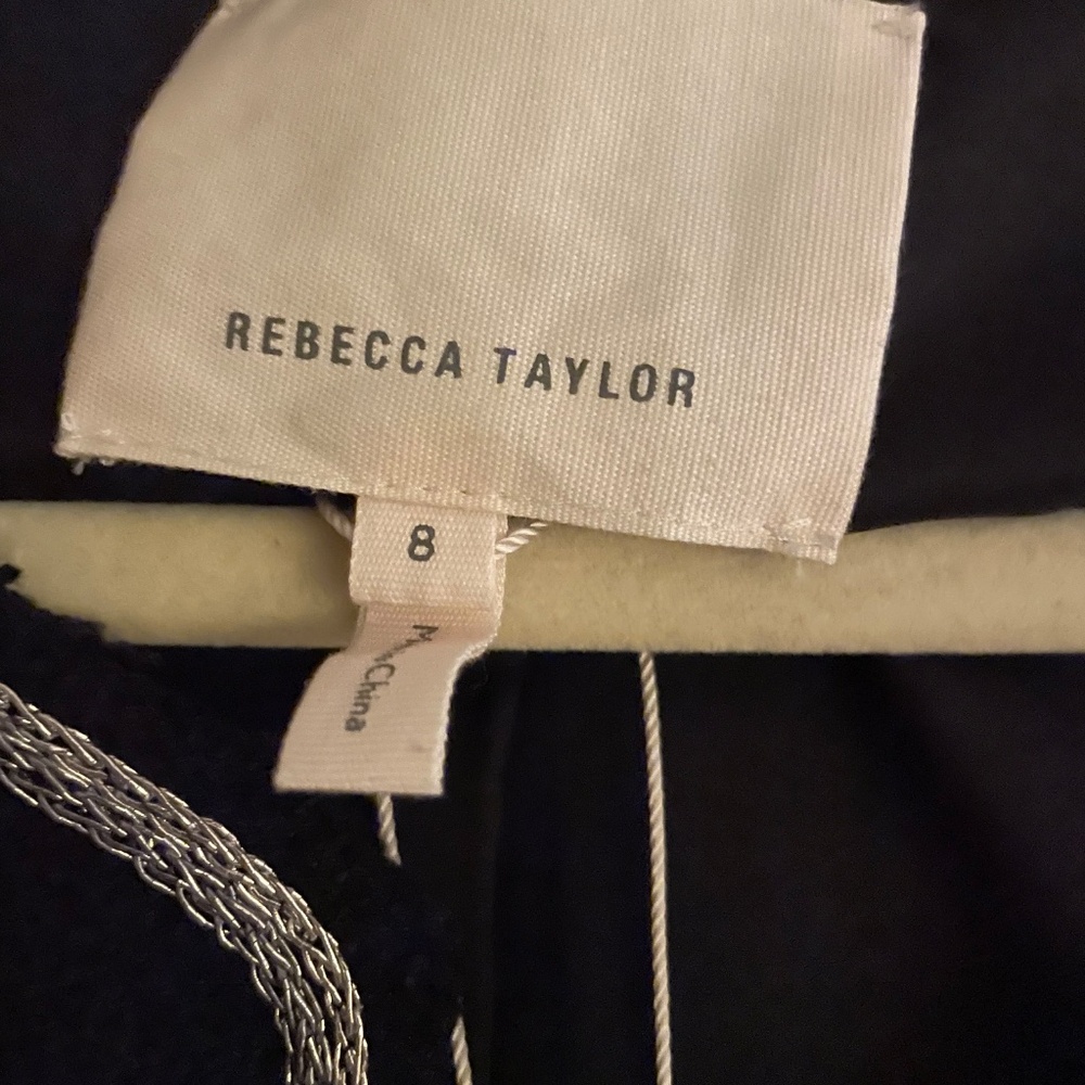 Rebecca Taylor black cropped jacket with silver trim, size medium, worn once - Picture 5 of 8